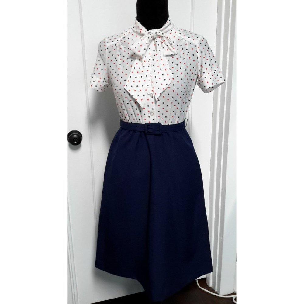 Vintage 70s✨ Sears "The Fashion Place" Secretary Shirt Dress 4p